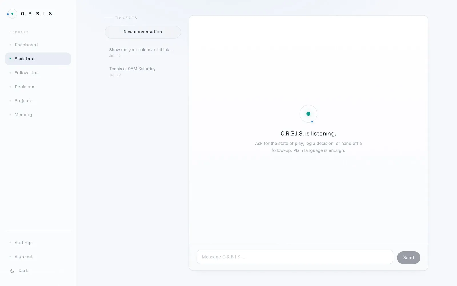 Hey O.R.B.I.S. webapp — asztali nézet